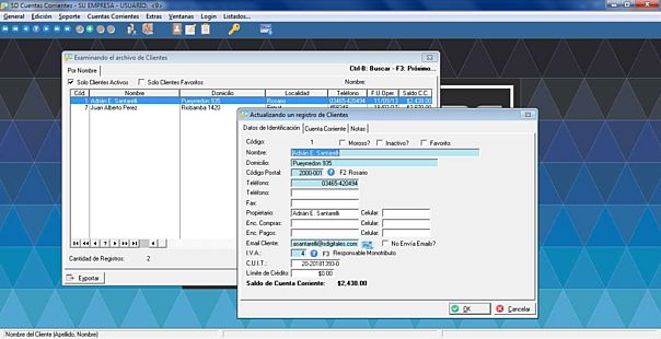 SD Cuentas Corrientes - Ficha de Clientes