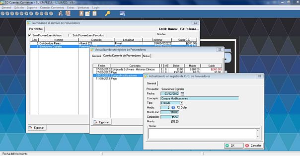 SD Cuentas Corrientes - Ficha de Cuenta Corriente de Proveedores