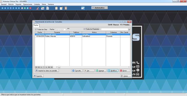 Historias Clinicas - Examinar Consultas