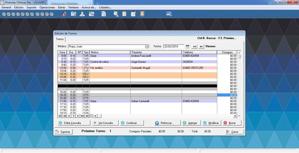 Historias Clinicas Pro - Examinar Turnos