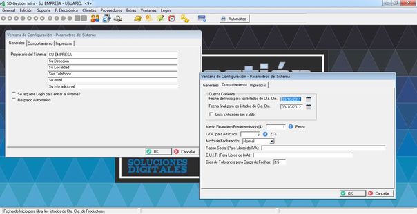 SD Gestion Mini - Configuracin