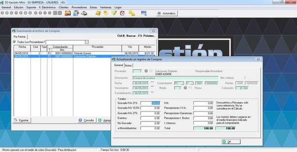 SD Gestion Mini - Ficha de Compras