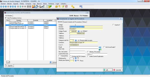SD Gestion Inicial - Ficha de Proveedores