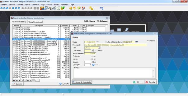 SD Gestion Inicial - Ficha de Mov. de Caja